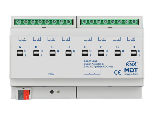 MDT AKI-0816.04 KNX Schaltaktor 8-f. 8TE 16A 230VAC C-Last 200üF