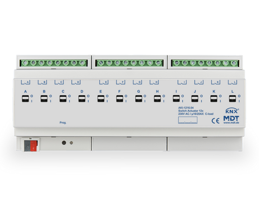 MDT AKI-1216.04 KNX Schaltaktor 12-f. 12TE 16A 230VAC C-Last 200üF